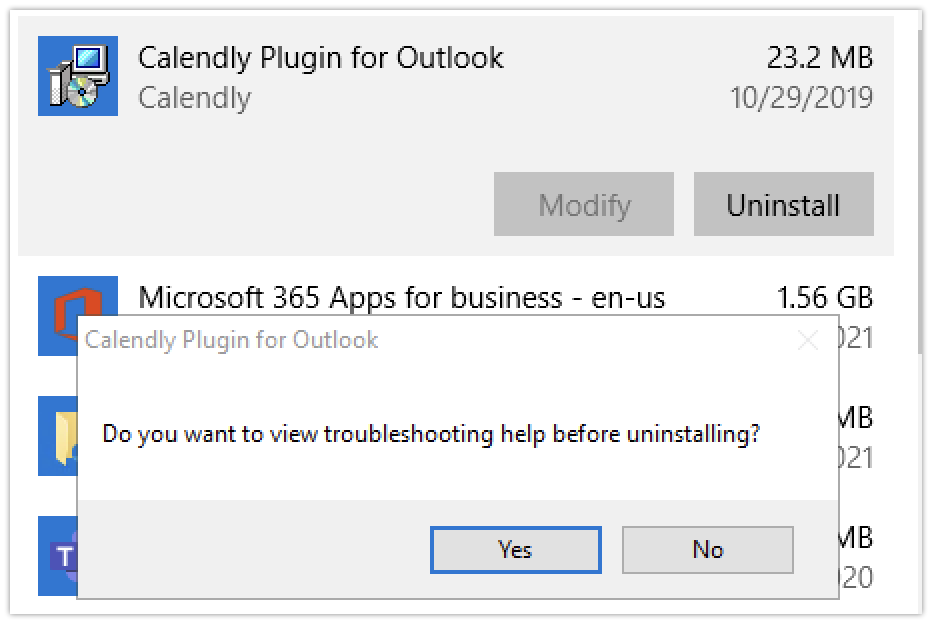 Uninstalling the Outlook Desktop Plug in Help Center