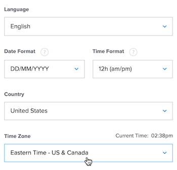 Time Zones – Help Center