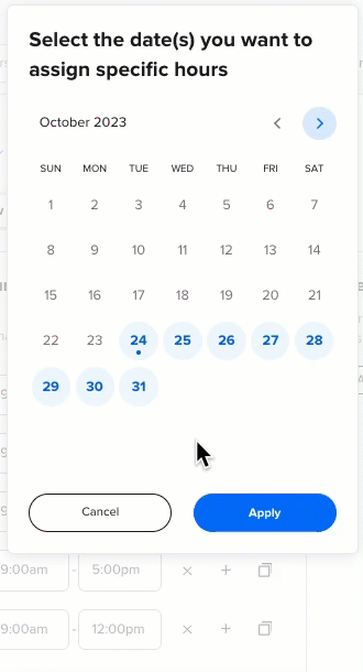 Select dates to edit in date-specific hours.gif