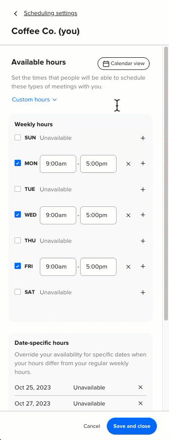 Definitions - Calendar and Scheduling, Calendar and Scheduling