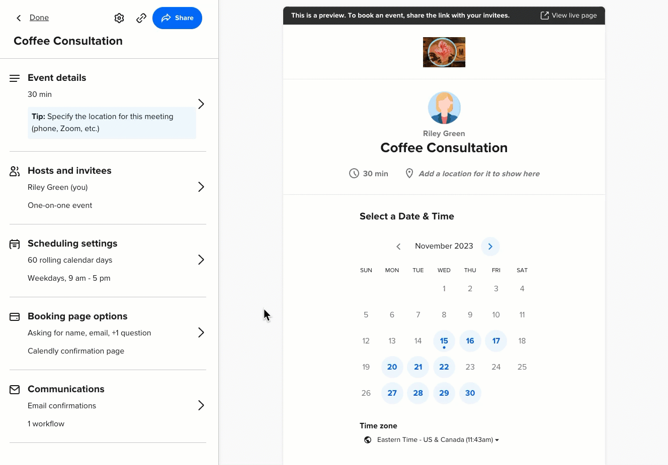 Add custom link to Calendly scheuling page.gif