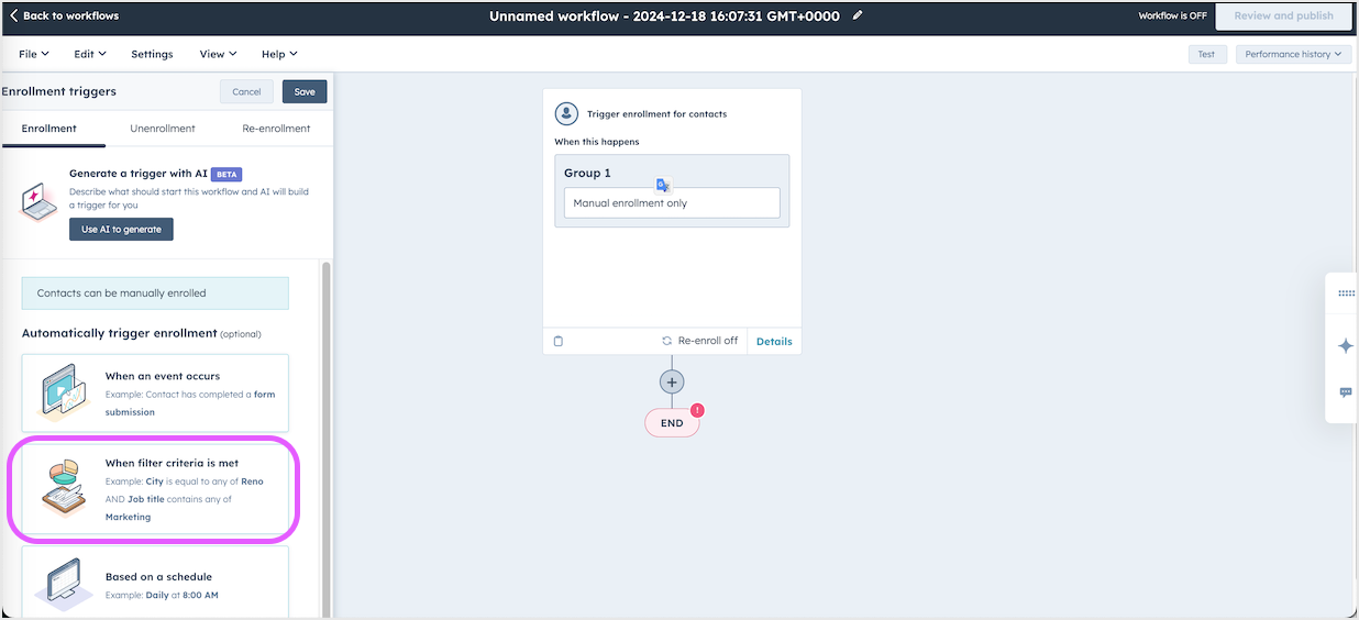 HubSpot lorsque les critères de filtrage sont remplis.png